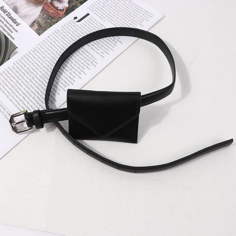 Retro Korean Style Women'S Belt Bag Key Phone Dual Purpose Decorative Thin Belt Fashionable Accessory For Ladies