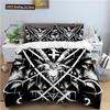 Dark Satanic Duvet Cover Set Satan Goat Inverted Pentagram Skull Bedding Set Full King Size Bed Set Bedroom Comforter Cover Set