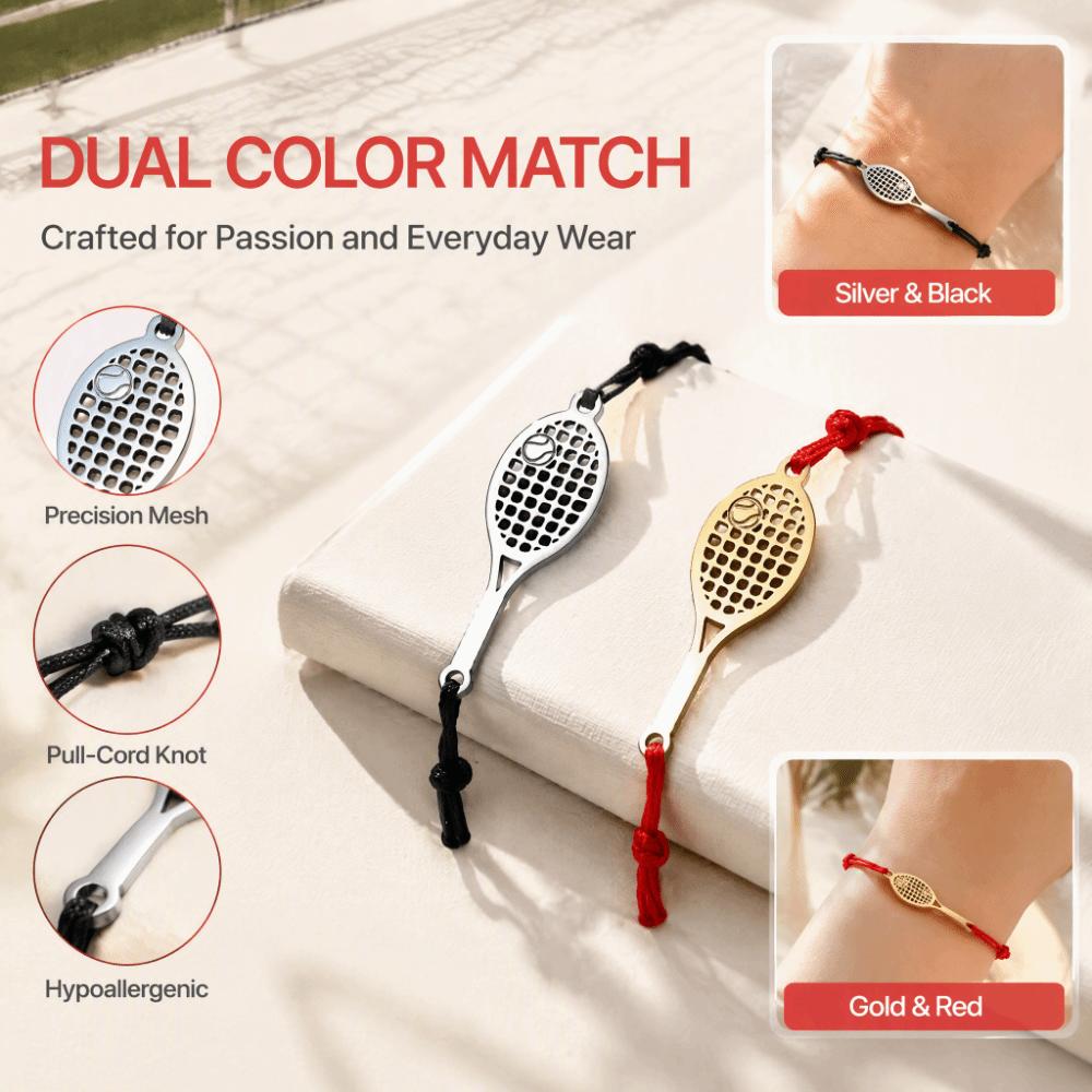 Sport Style Tennis Racket Bracelet Metal Chain Weave Rope Bracelet  Sporty Accessories