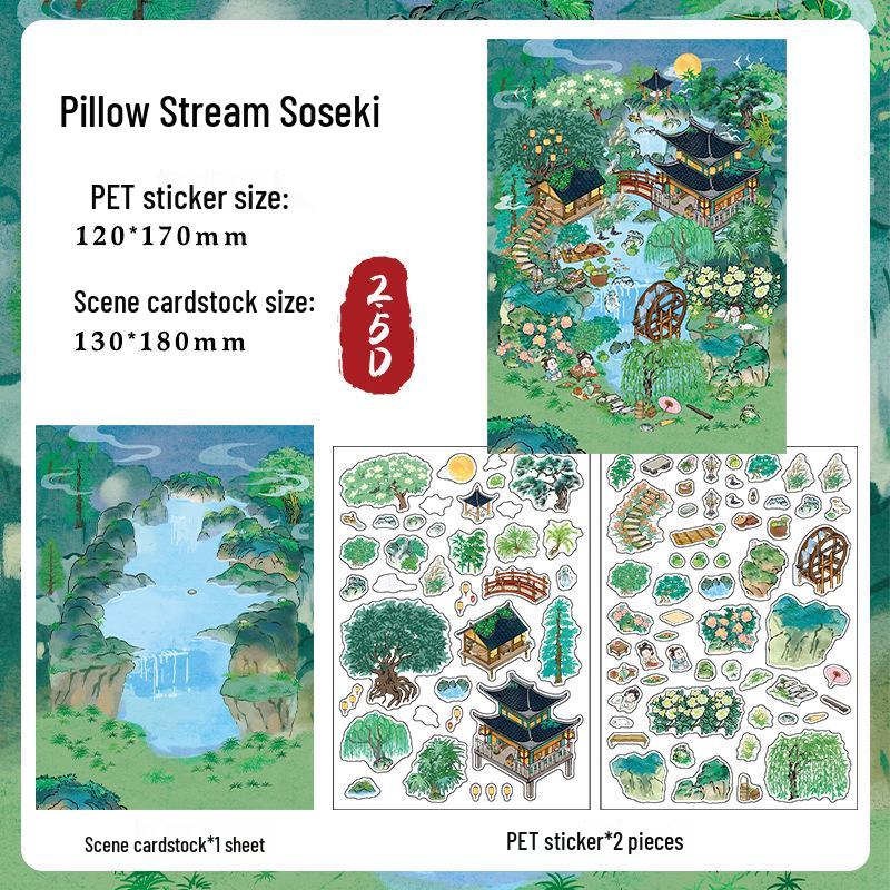 Infeel.Me My Little House 3D Scenery Stickers - Miniature Two-Layer Quiet Book Series