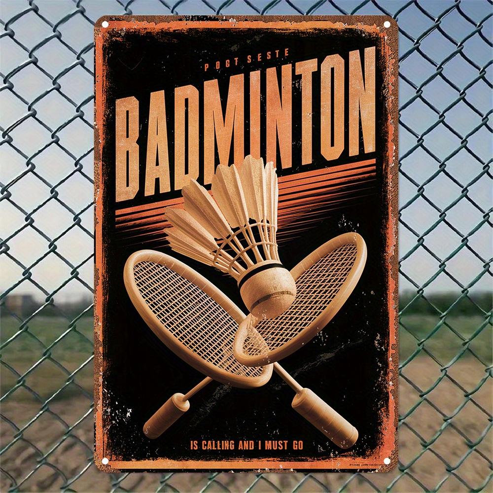 

1pc Vintage Badminton Metal Sign, Aluminum Wall Art Decor for Garden, Bedroom, Garage - Foil Carved Plaque, Christmas Decoration 20x30cm