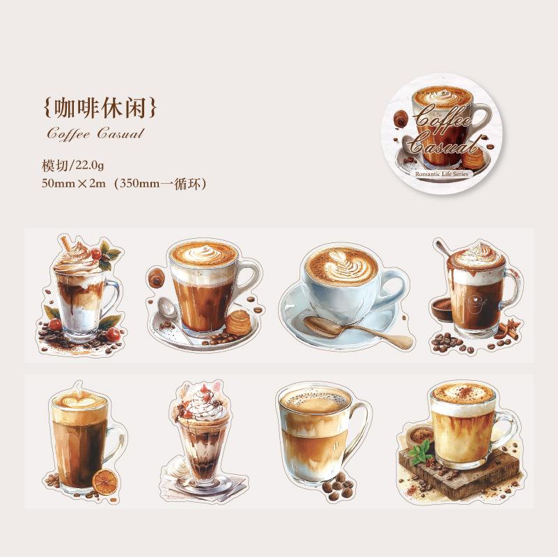 50mm*2m Romantic Life Theme Decoration PET Plant Ledger Material Flower Tape DIY Scrapbooking Hand Made Masking Tape