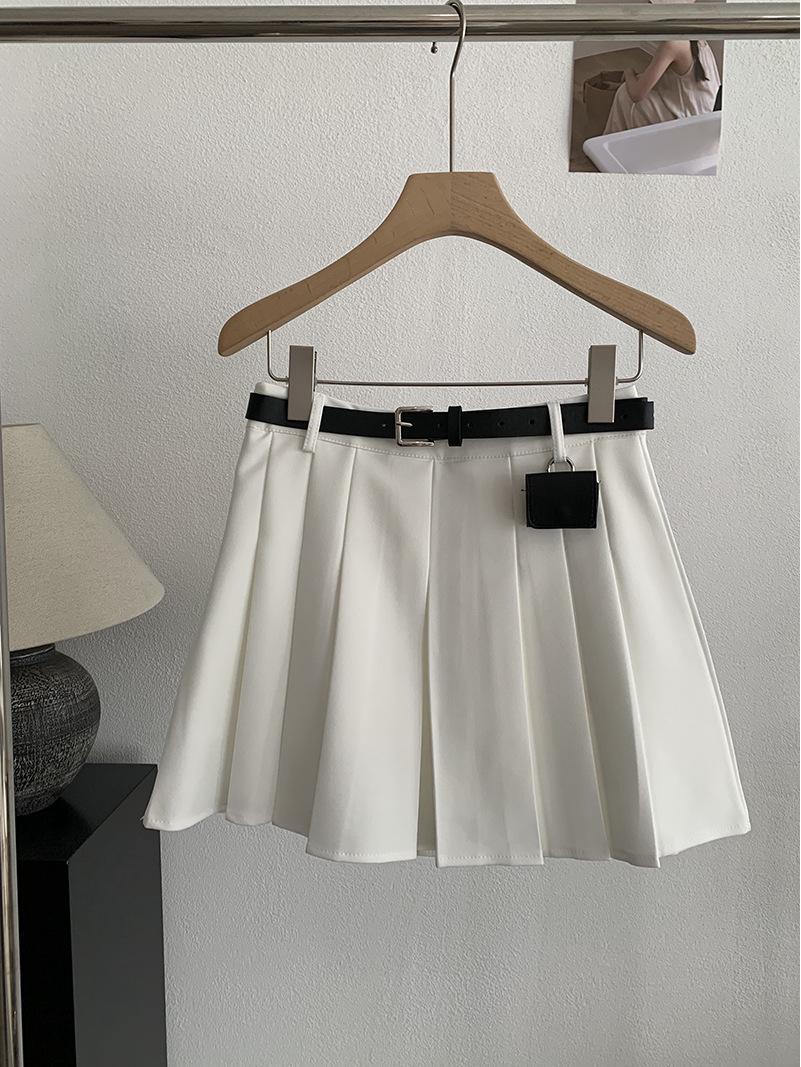 

Oumalai Women s High-Waisted Pleated Mini Skirt - A-Line College Style 2026 Spring Fashion Arrival (Model 6467) L белый