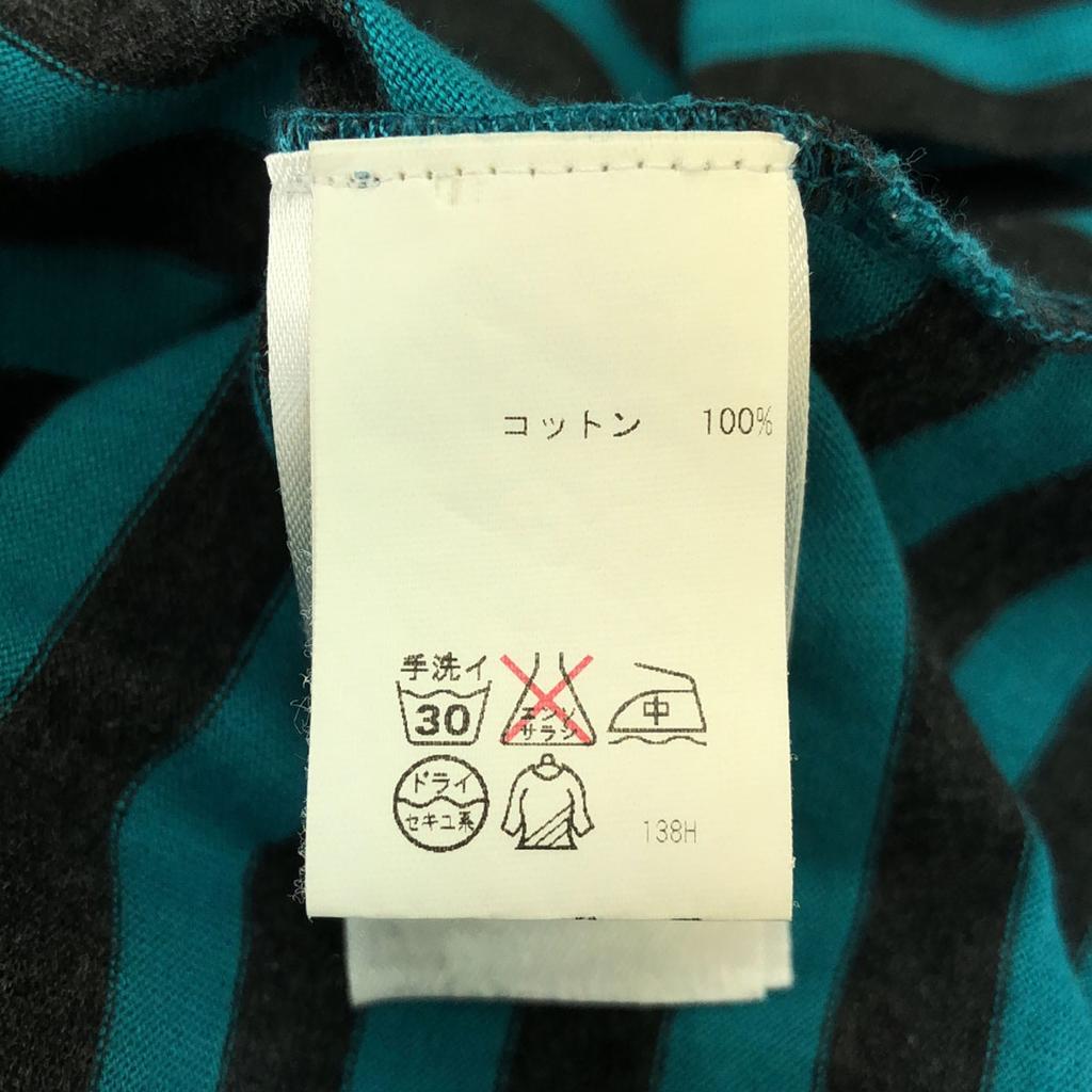 Marimekko Border Pattern 7 Minutes Sleeve One Piece XS Green X Black Women Used