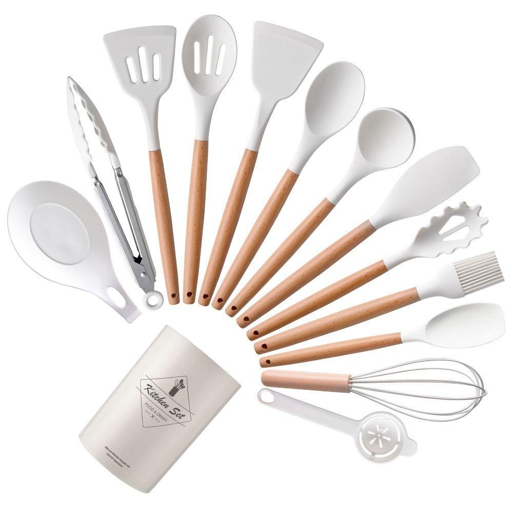12/14Pcs/Set Heat-Resistant Kitchen Utensils Set Eco-Friendly Non-Stick Cookware Set Home Cooking
