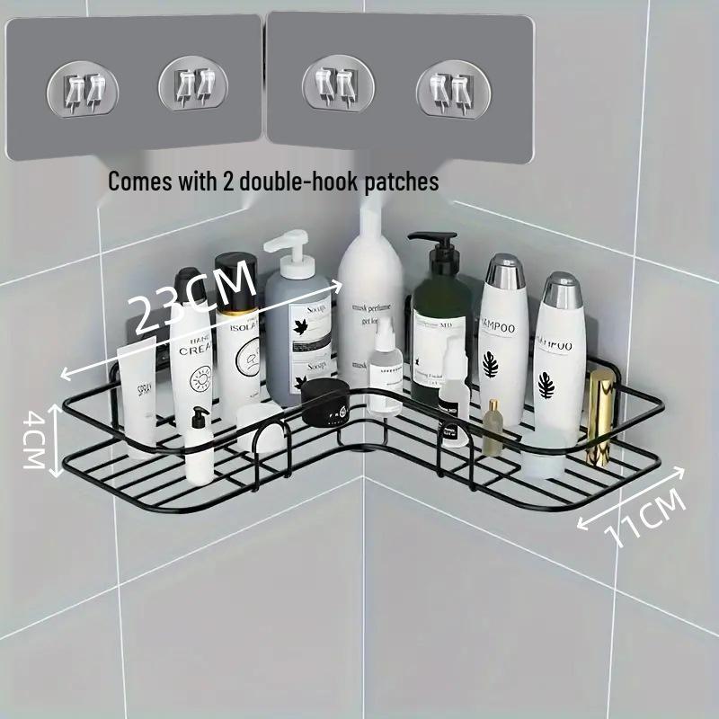 Punch-Free Wall-Mounted Bathroom and Kitchen Storage Shelf