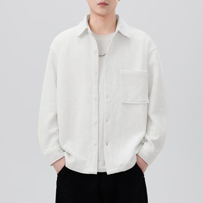 Spring New Japanese Retro Men's Loose Knitted Shirt Casual Shirt American Jacket