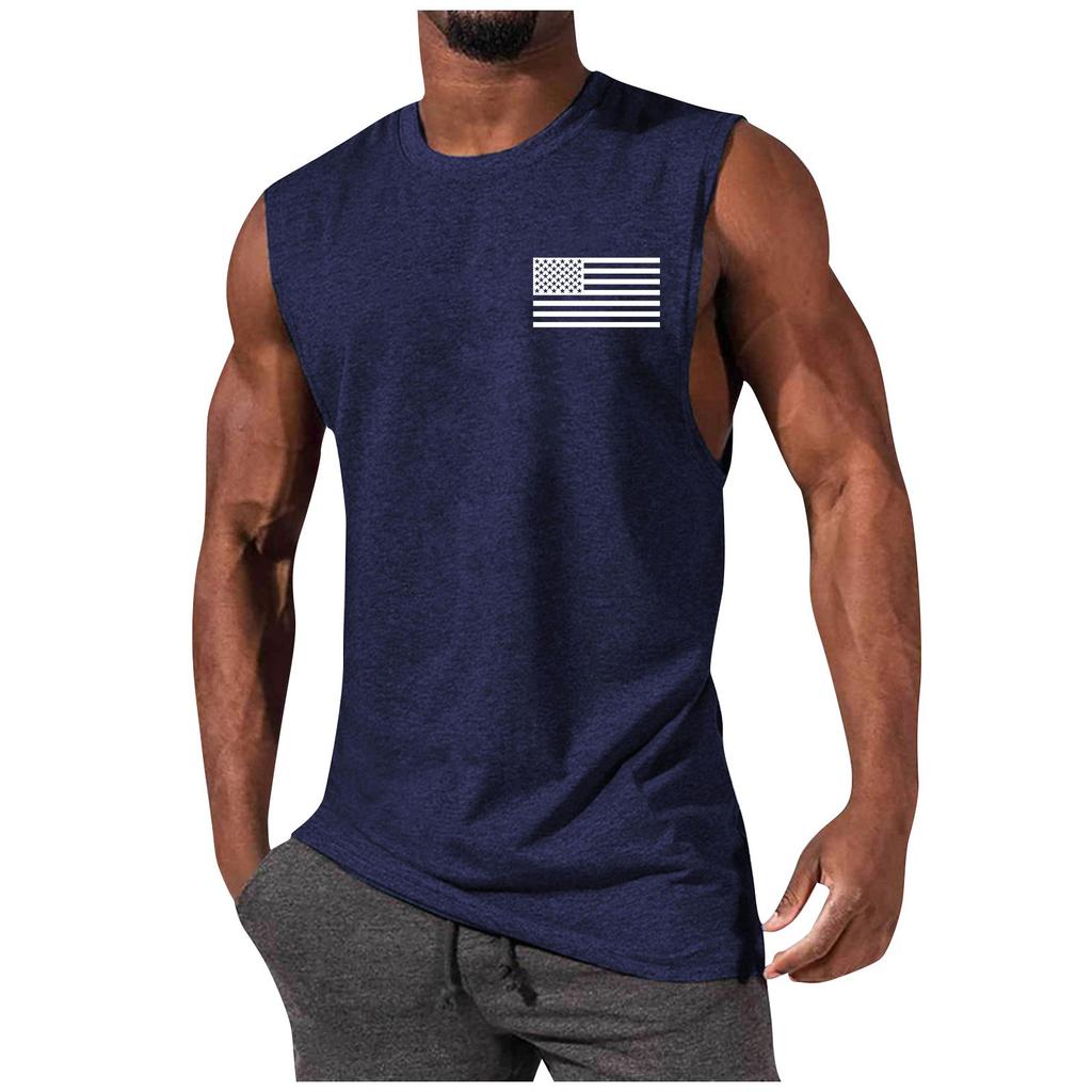 Men's Summer Fashion Casual Sleeveless Vest Tops Men's Summer Printed Sleeveless Vest