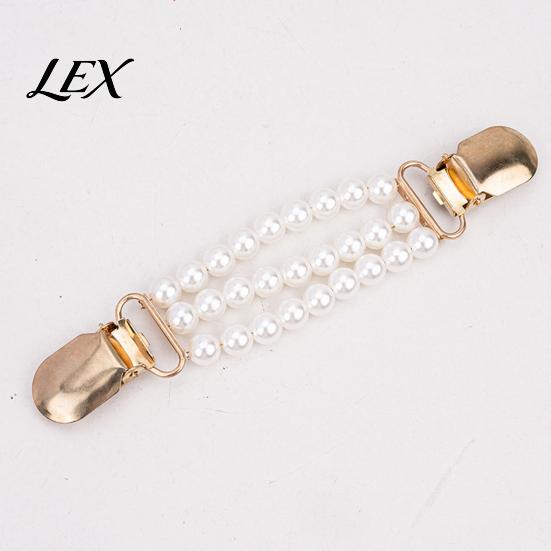 Clothing Cincher Accessories Vintage Sweater Clips for Women Girls, Retro Faux Pearl/Floral Cardigan Clips, Elegant Collar Waist Tightening