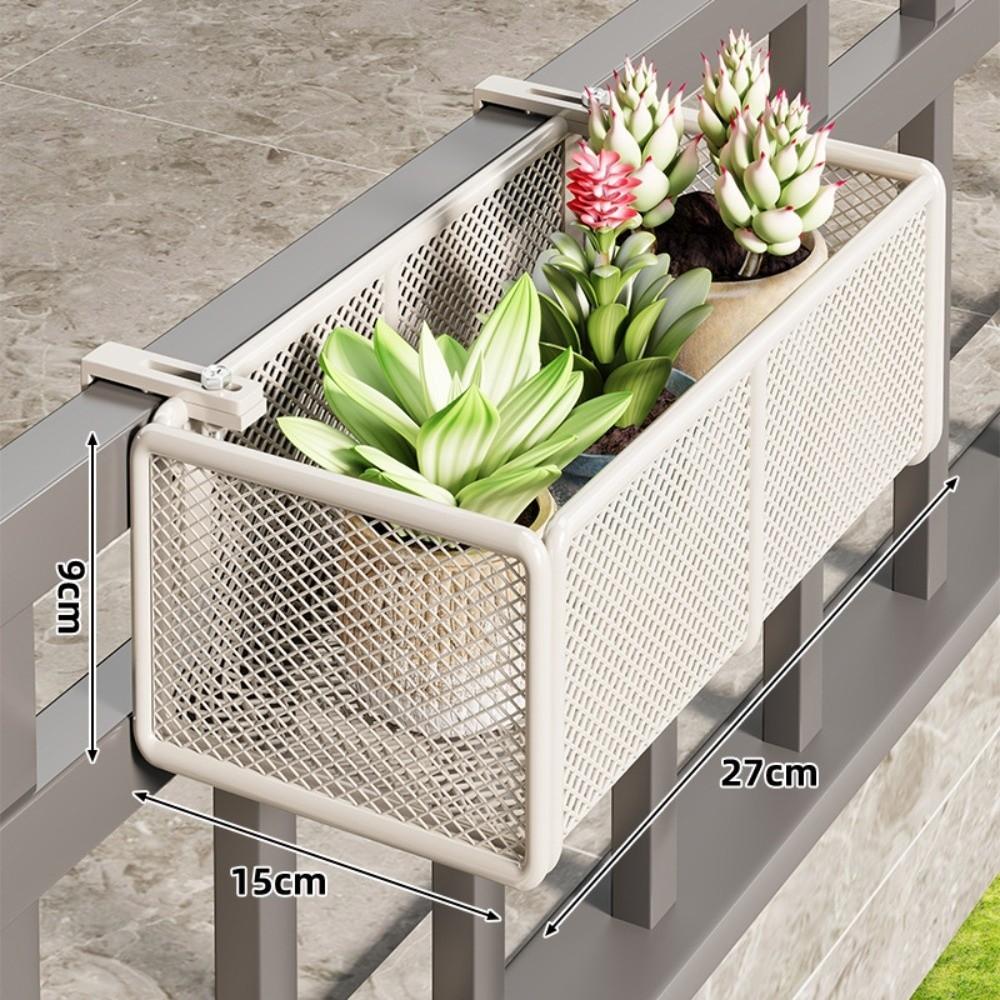 Hanging Design Flower Pot Stand Iron Art Flower Pot Organizer Hanging Plant Holder  Balcony White-S