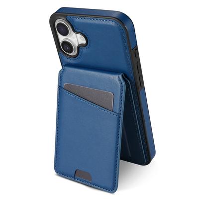 For iPhone 16 Case Compatible with MagSafe Detachable Card Holder Kickstand Leather Phone Back Cover