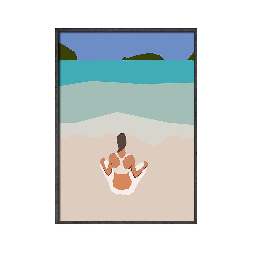 Arte de parede para festa na piscina de verão, impressão minimalista, imagem de viagem, pintura em tela de garota de spa, pôster nódico, decoração de sala de estar