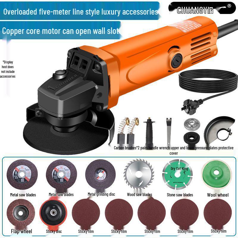 Multifunctional Angle Grinder & Polisher: Handheld Cutting, Grinding, and Polishing Tool for Household Use
