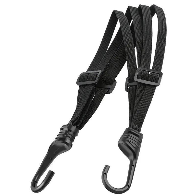 Black Motorcycle Luggage Strap Moto Helmet Net Universal Luggage Helmet Retractable Elastic Rope Fixed Strap 60/90Cm