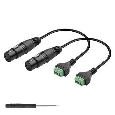 CERRXIAN XLR To Connector Adapter XLR Cable for KTV Studio 33cm 2-Pack 3-Pin 3-Pin Microphones, Mixers, Speakers, Guitars, Equipment, Recording, Etc.