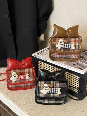 2025 Leopard Bow Cat Crossbody Bag - Cute Mini Handbag for Girls