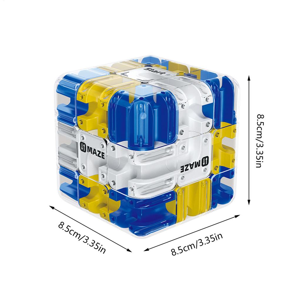 3D Maze Magic Cube Six-sided Transparent Puzzle Speed Cube Rolling Ball Magic Cubes Engaging Brain Training Labyrinth Puzzle