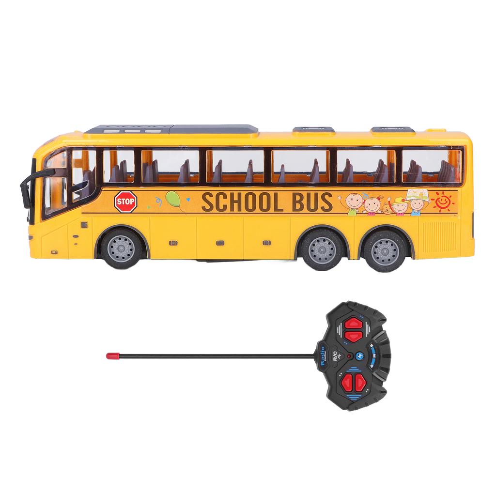 Remote Control Bus Children Simulated LED Light RC School Bus Electronic Vehicle Toy Birthday Gift