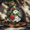 Christmas Snowman Metal Wall Art Decor for Home Office Cafe Bar Garden