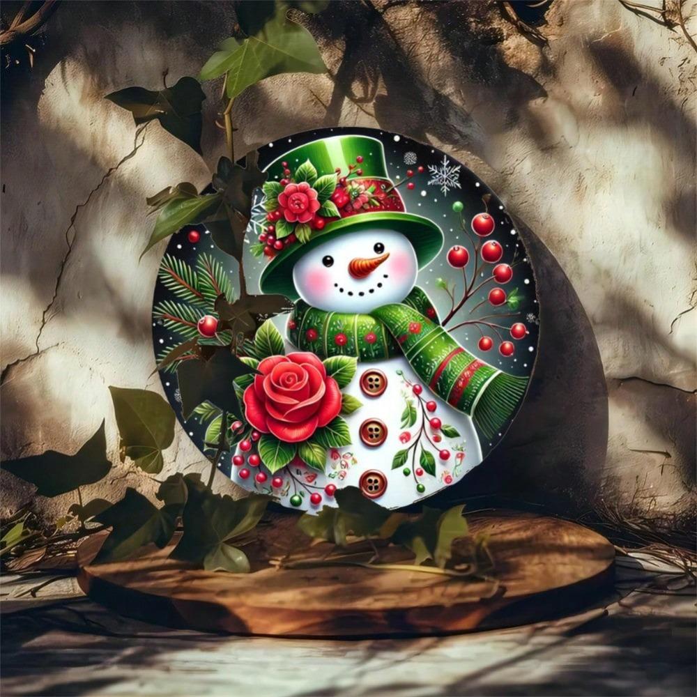 Christmas Snowman Metal Wall Art Decor for Home Office Cafe Bar Garden
