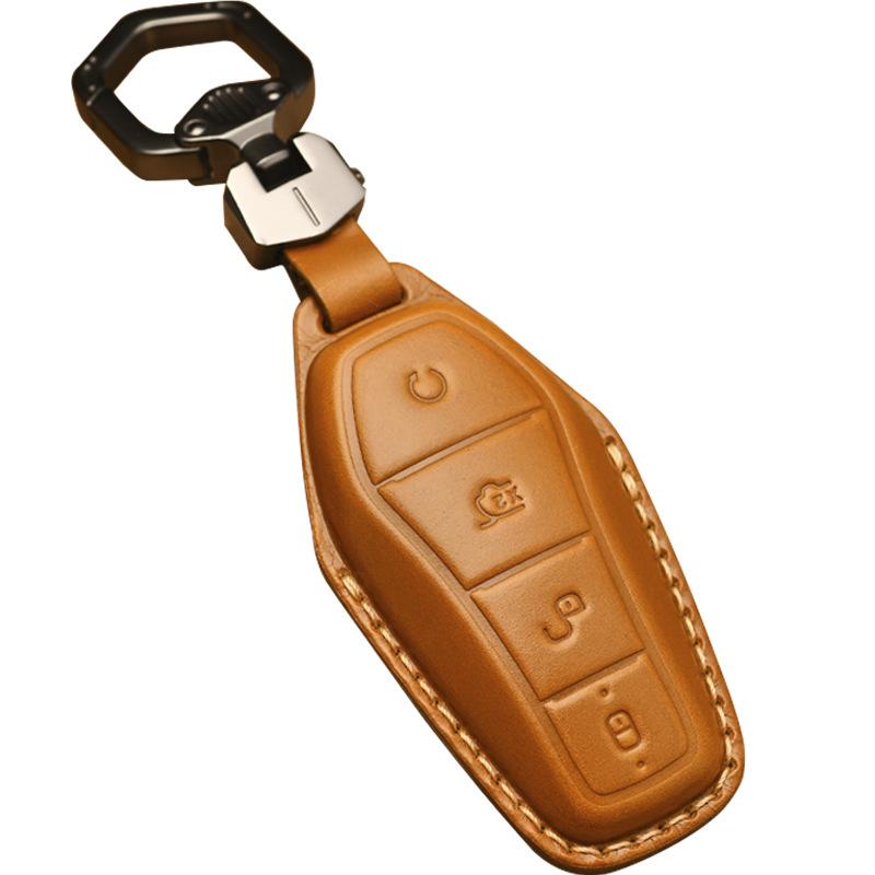Leather Car Remote Key Fob Cover Key Fob Case For Byd Atto 3 Han Ev Dolphin