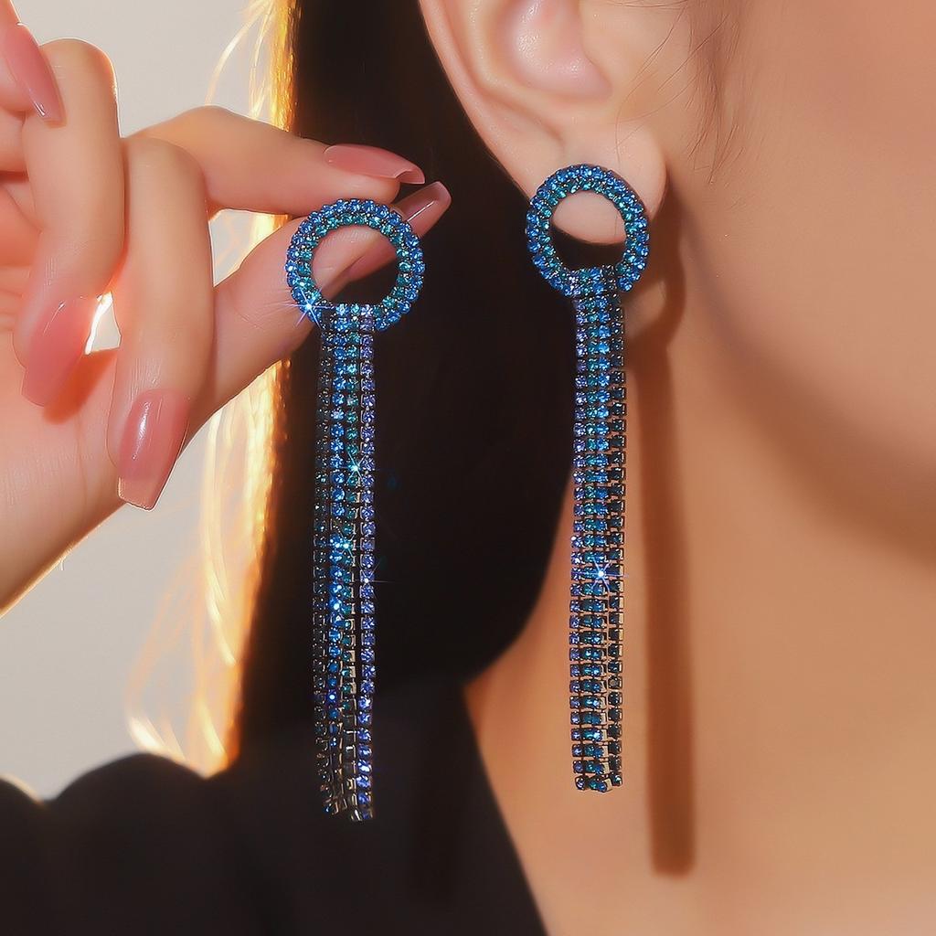 Fashion Versatile Super Flash Long Fringed Earrings