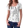 Women's Slim Fit Square Neck Floral Print Short Sleeve Top Ribbed Texture Casual Blouse Stretchy Lightweight Shirt for Everyday Wear