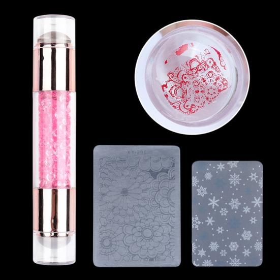 Nail Stamper Stamping Template Manicure Tool With Scraper