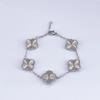 Bracciale 15mm Cinque Fiori Finitura Laser Placcatura Spessa Sottovuoto 18K Bracciale Acciaio Titanio Quadrifoglio Bracciale da Donna