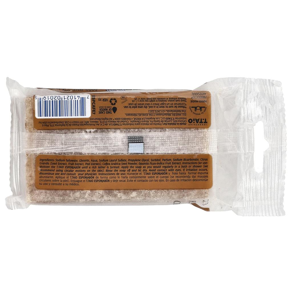 T. Taio, Soap Bar, with Sponge, Coffee Circulation Booster, Original, 120g (4.2oz)