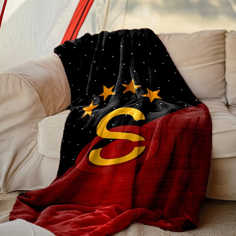 1pc Comfortable Home Print Throw Blanket, Galatasaray SK Blanket For Bed and Sofa Use, Special Present For Family
