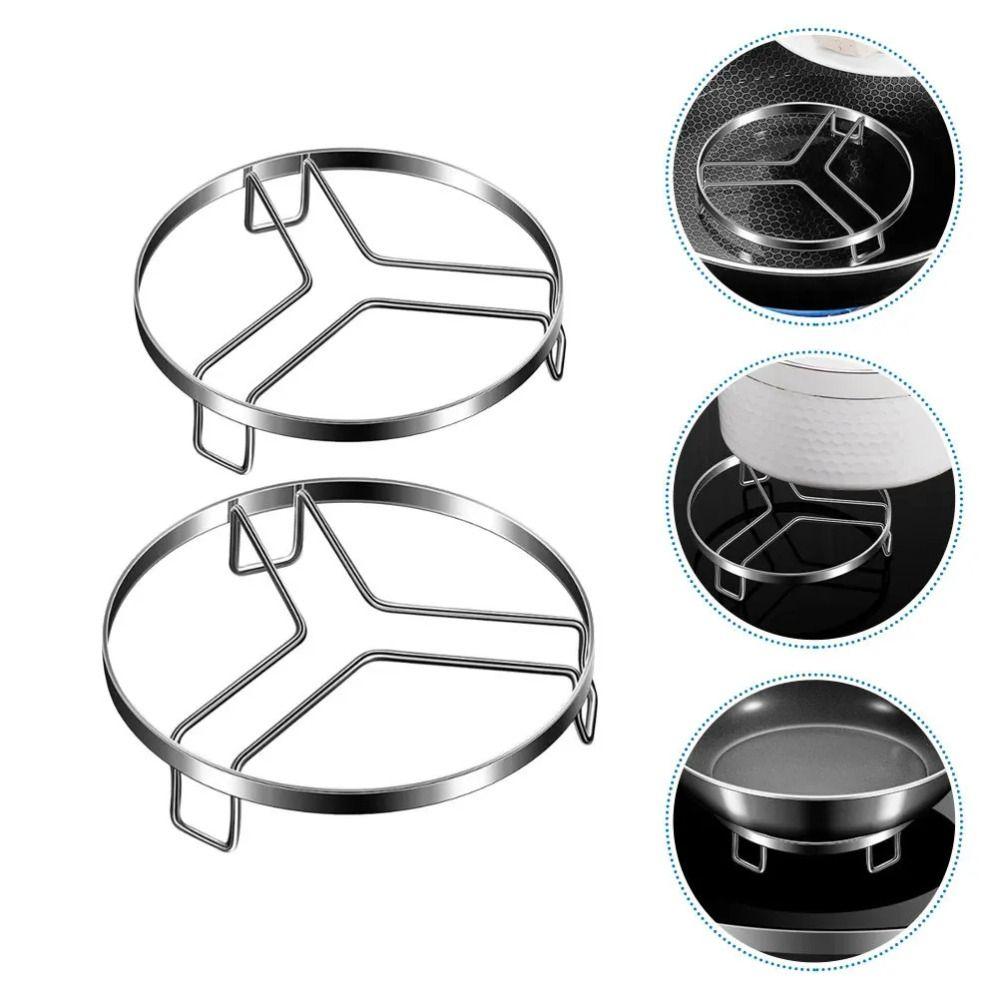 New Stainless Steel Steamer Rack Thickened Stackable Insulated Tripod Non-Slip Pot Mat Kitchen Cookware Stove Storage Rack