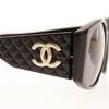 CHANEL COCO Mark sunglasses 94305 Matelasse black plastic Women Used