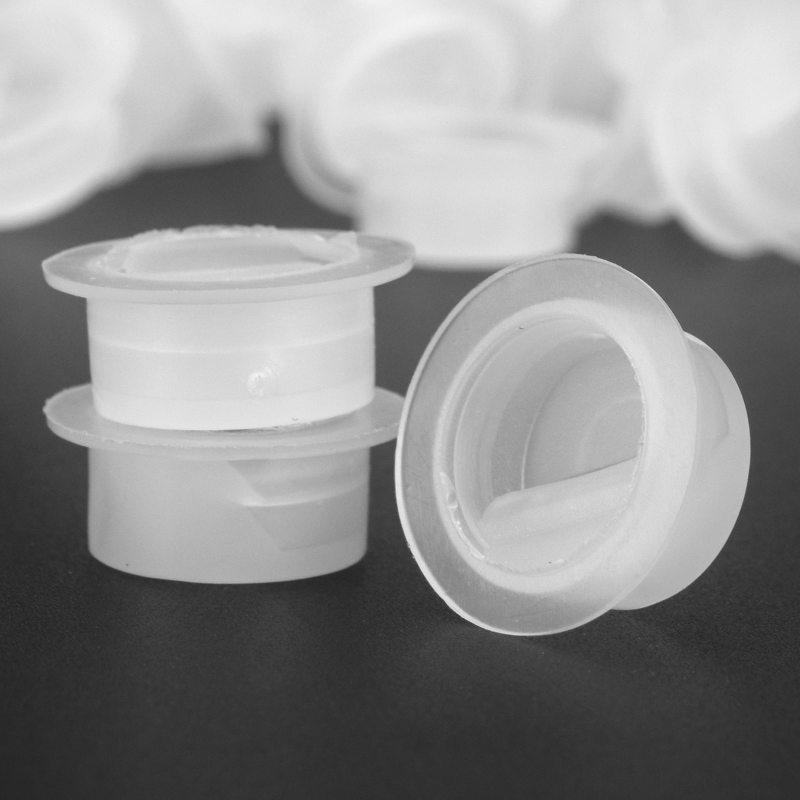 Lot De 100 Gobelets à Encre Jetables - Pour Tatouage - Transparents - 12mm Diamètre