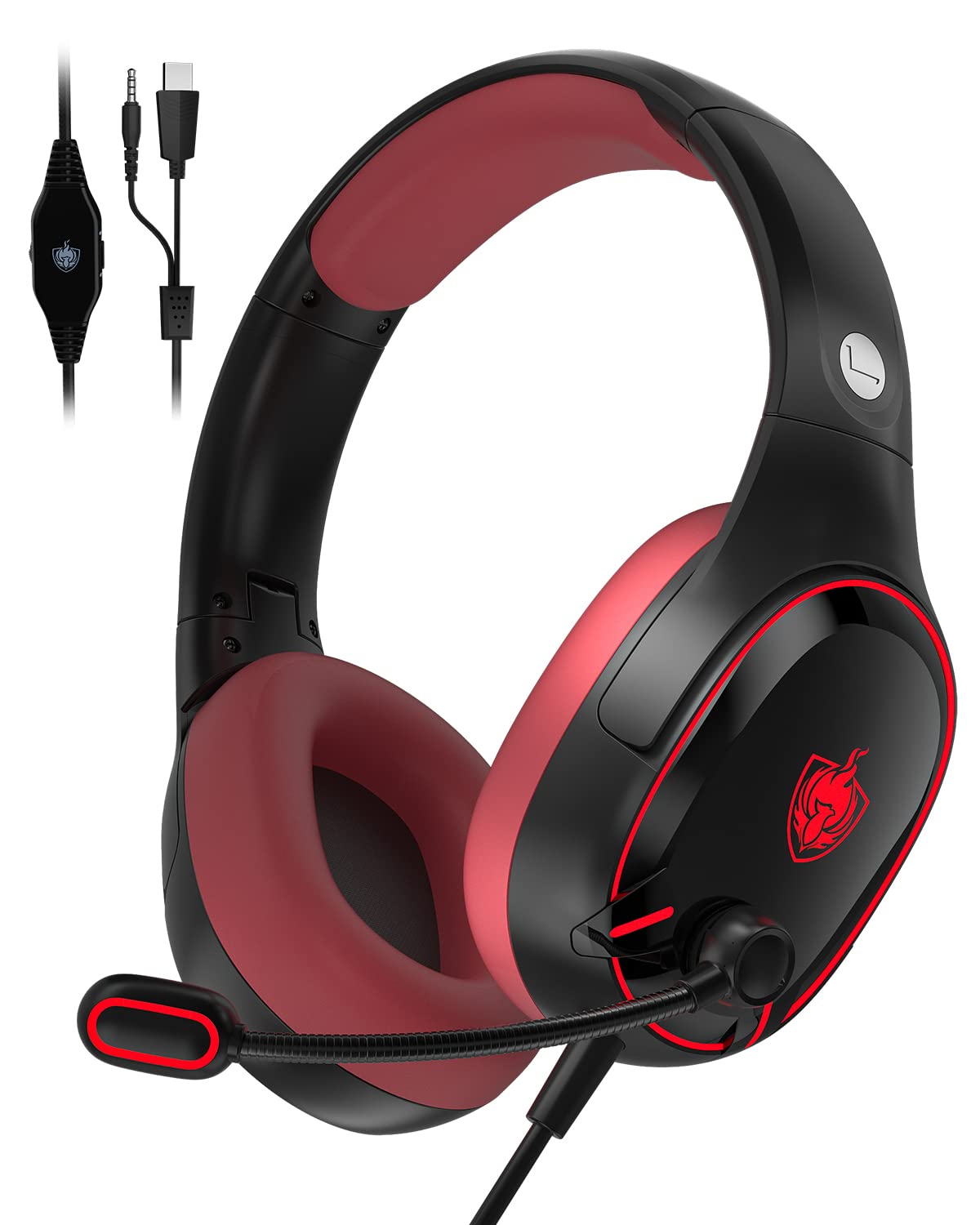 

Проводная игровая гарнитура для PS4 Гарнитура с микрофоном для ПК Игры Fortnite ПК PS5 PS4 Смартфон Xbox One Switch Совместимая Шумоподавление Легкая