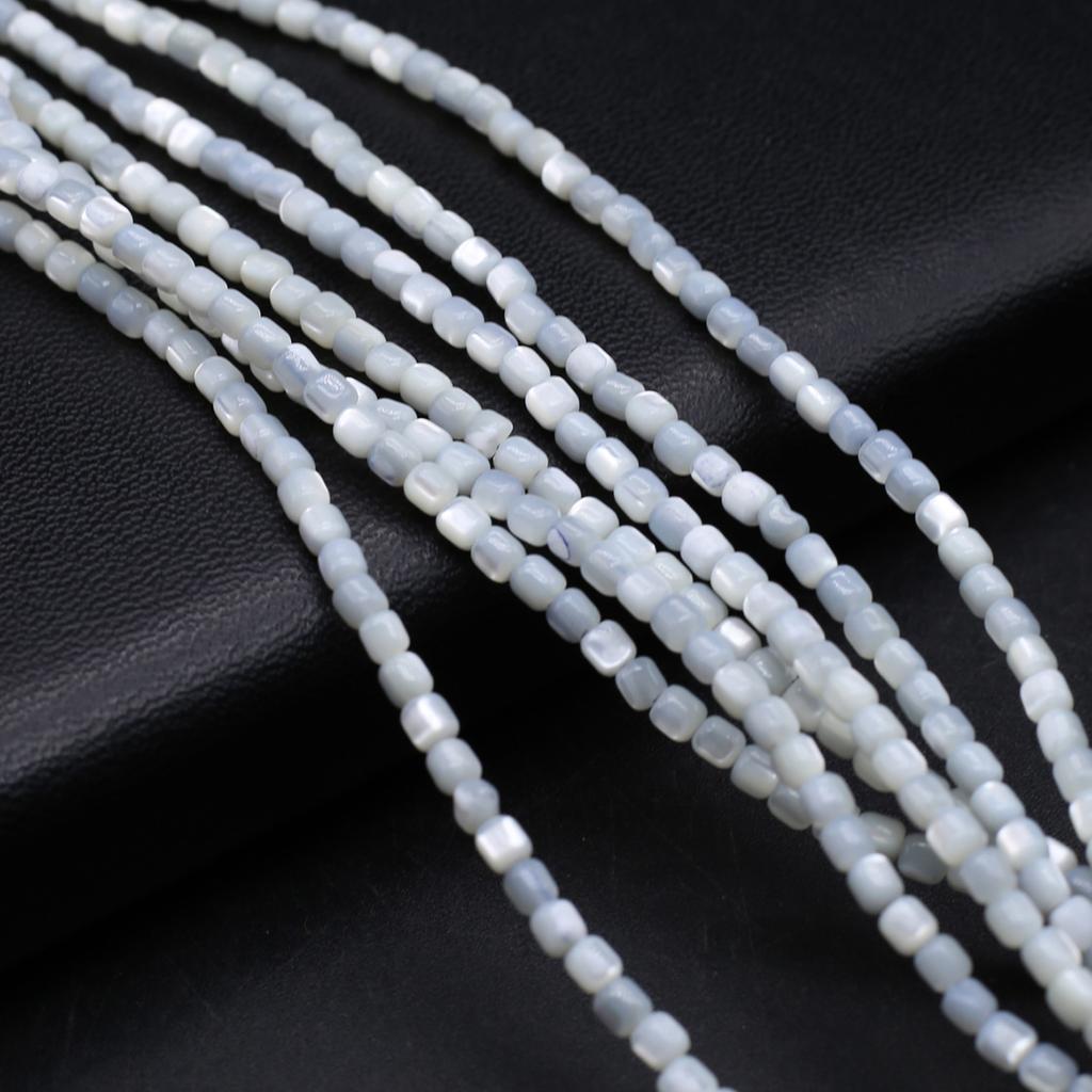 1Strand Natural Freshwater Shell Beads 3.5×3.5mm,Square Coloured Shell Loose Spacer Beads for Jewelry Making DIY Bracelet Accessories Beading 38cm