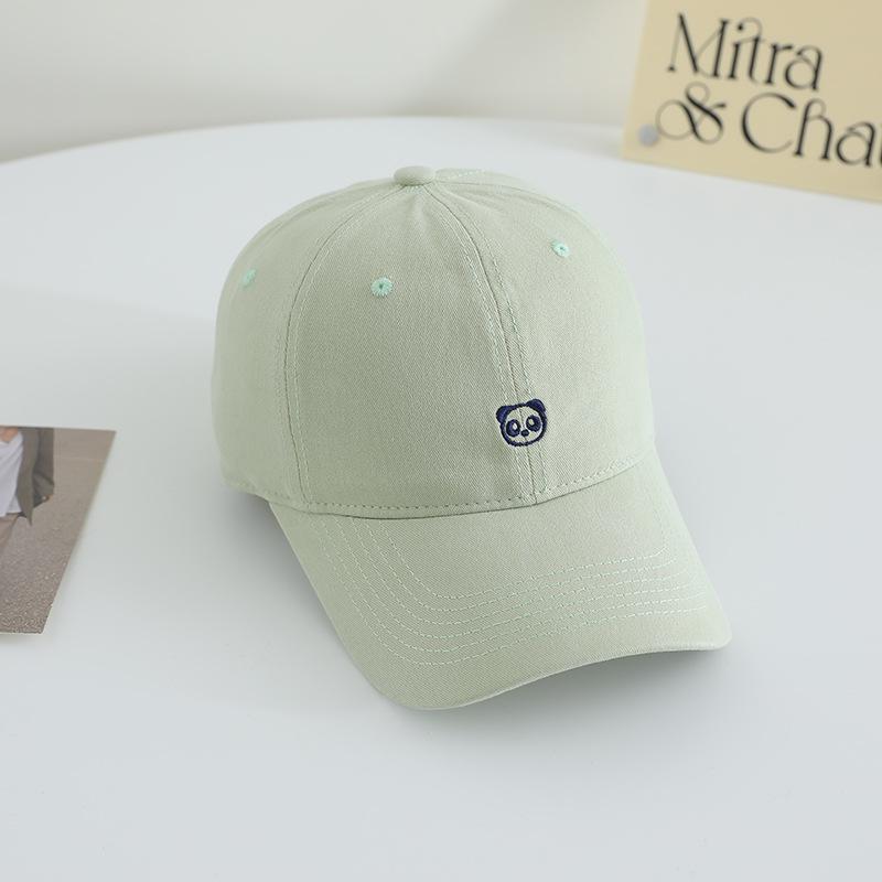 Cute Embroidered Little Panda Baseball Hat Korean Girls Pure Cotton Sun Protection Sun Hat Fashionable Versatile Baseball Hat