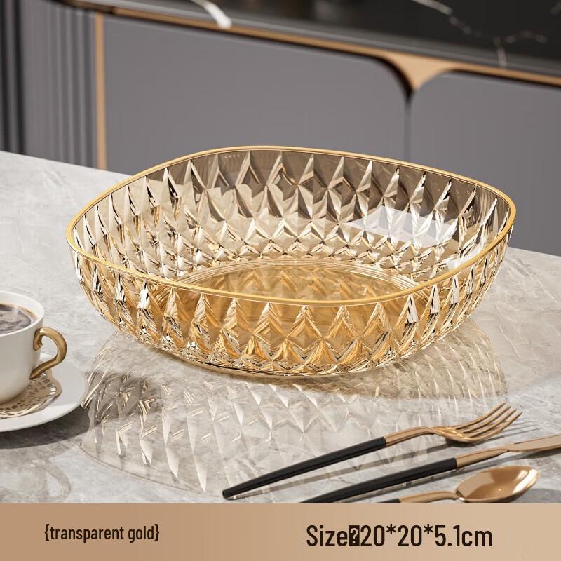Shougu Transparent Gold Rim Fruit Plate