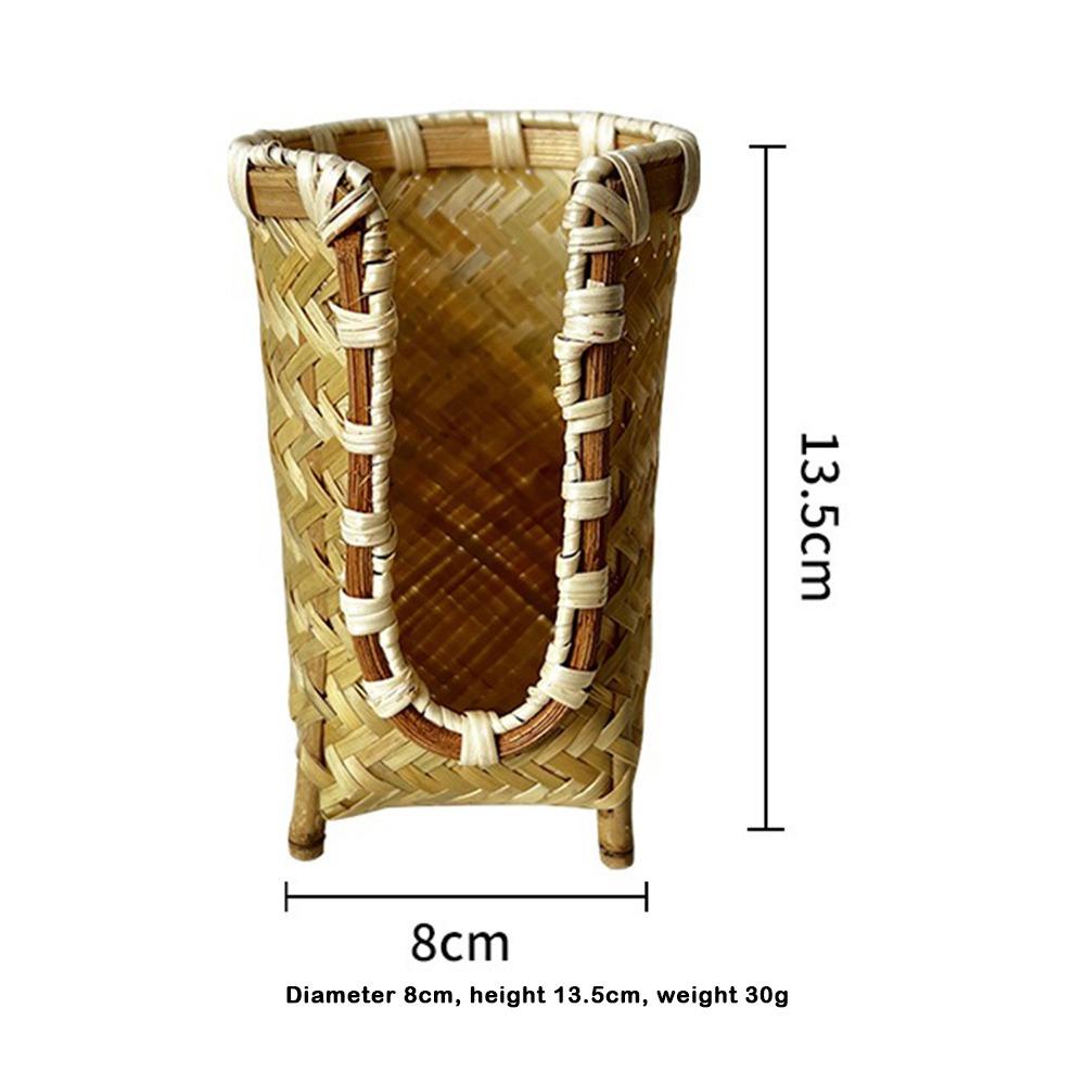 Bamboo Woven Cup Holder Rack Retro Tea Cup Storage Box Convenient Paper Cup Dispenser  Tea Ceremony