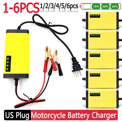 US/EU Car Motorcycle Battery Charger LED Display Moto Car Small Battery Charge Device Intelligent Current Voltage Adjustment