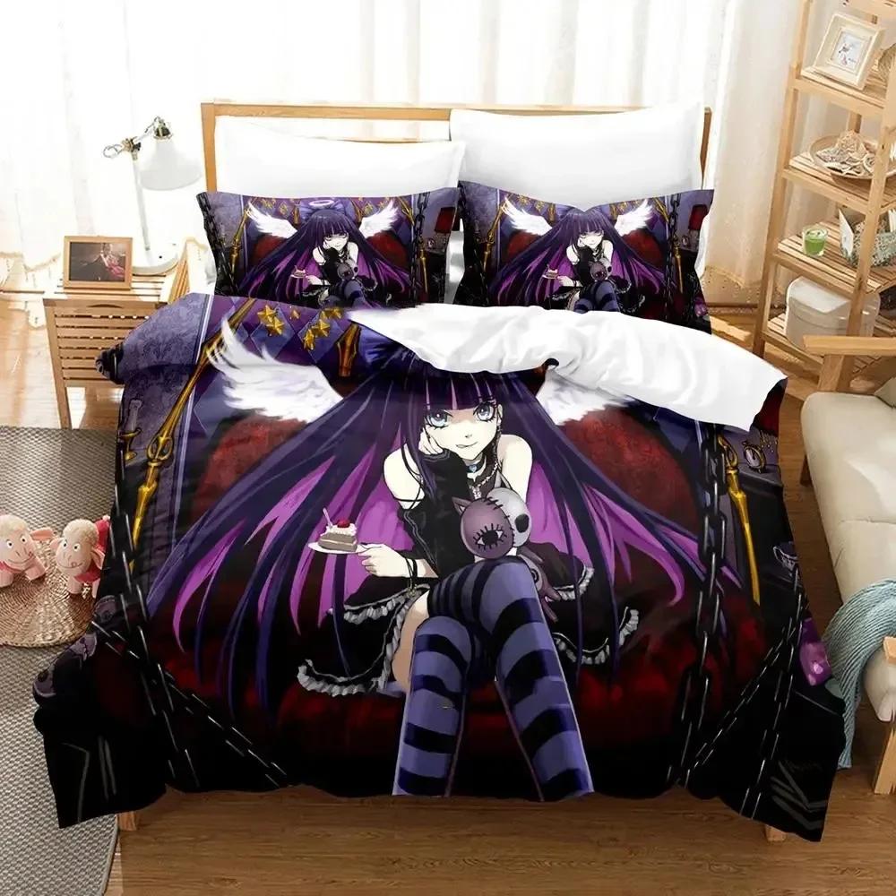 

Anime Panty Stocking Garterbelt Bedding Set Printed Bed Set With Pillowcase Bed Duvet Cover Single Double Queen Super King Size EU Single(135*200cm)3pcs