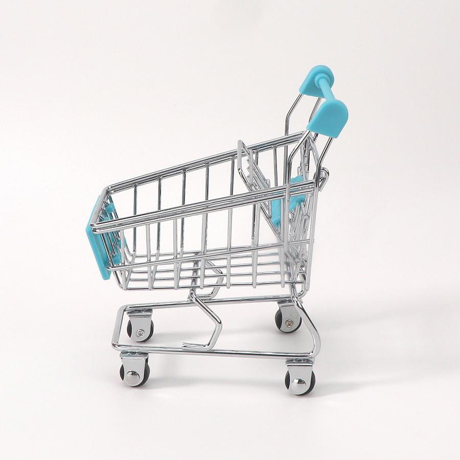 Toy Small Metal Shopping Cart Interactive Features For Kids Role Games Playing