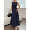 Polyester A Line Dress With Wrinkleresistant Fabric For Casual And Party Wear