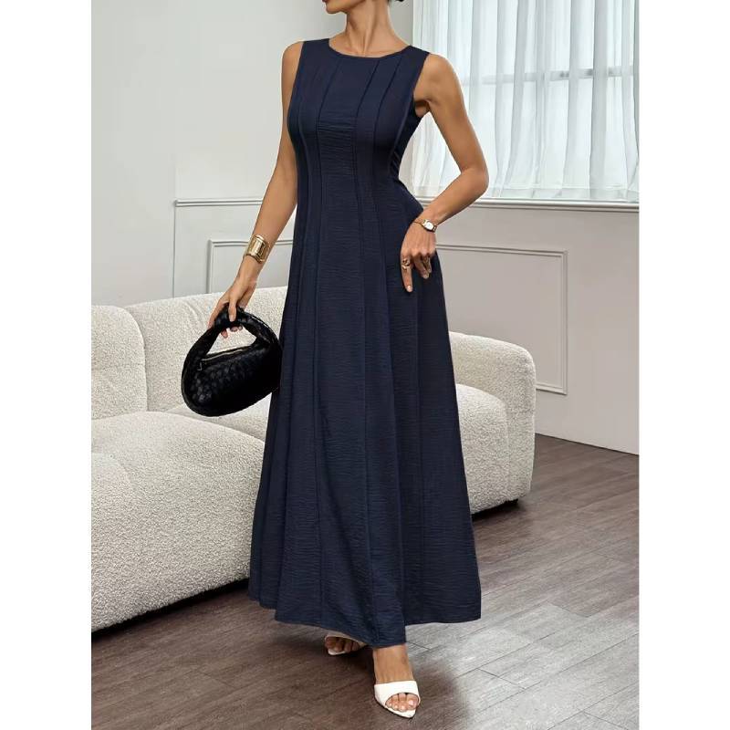 Polyester A Line Dress With Wrinkleresistant Fabric For Casual And Party Wear
