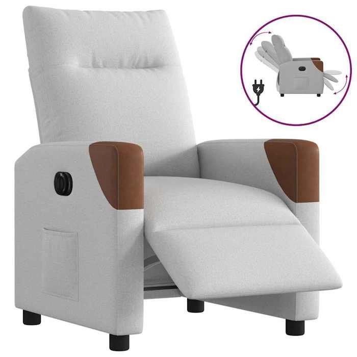 VidaXL Electric Recliner Armchair Cloud Grey Fabric 3323989