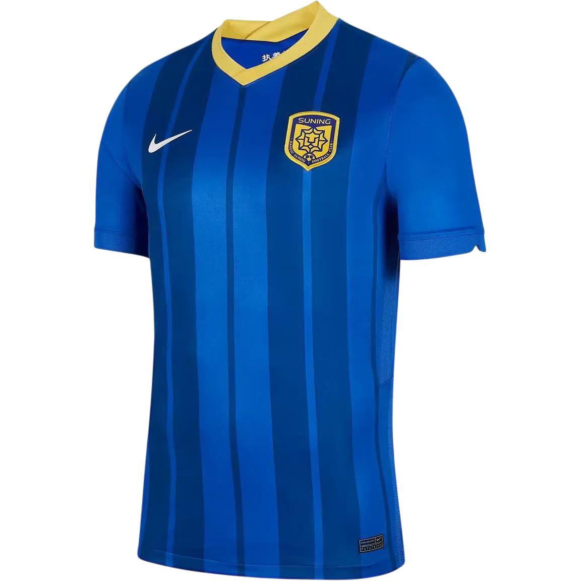 

Nike Chinese Super League Jiangsu Suning Club Player Version V-Neck Pullover Sports Short Sleeve Football Shirt Unisex Tops CT5665-480 M