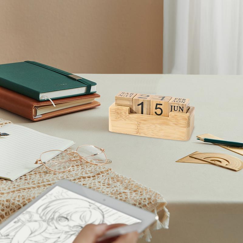 Деревянный календарь куб вечный блок календарь для стола креативный блок календарь — фото 2
