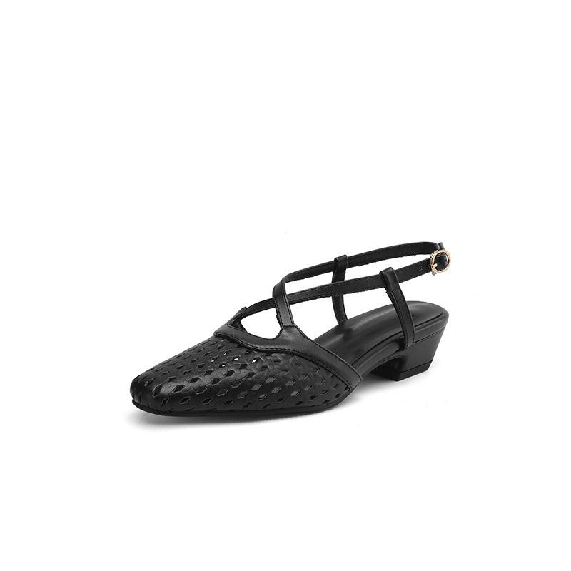 Hollow flat-soled sandals women's summer women's bag head sandals rubber soft sole size women's shoes new empty sandals