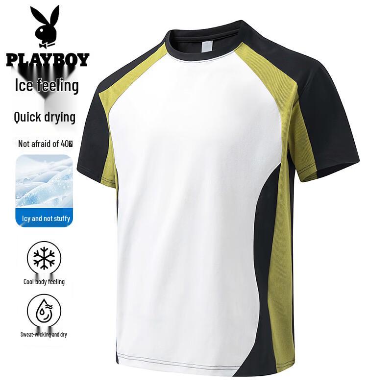 

PLAYBOY Men s Breathable Quick-Dry Sport T-Shirt M