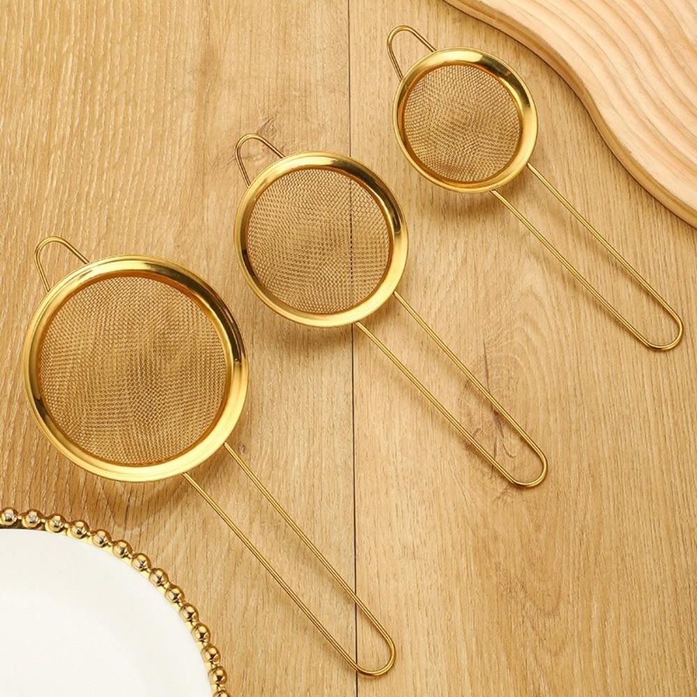 Golden Oil Strainer Stainless Steel Flour Colanders New Flour Sifter Sieve  Baking Tools